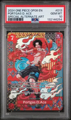 2024 ONE PIECE OP08-TWO LEGENDS #013 PORTGAS D. ACE SPECIAL ALTERNATE ART PSA 10 - Image 1