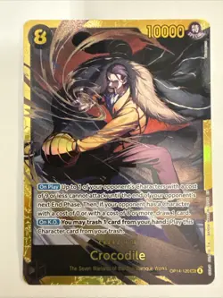 One Piece TCG Crocodile OP14-120 (SEC) Gold Foil The Azure Sea’s Seven NM - Image 1