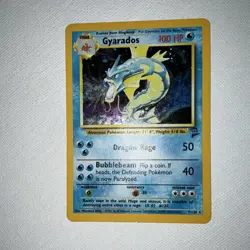 Pokemon Gyarados Holo Rare 100 HP Base Set 006/102 Stage 1 English TCG Card - Image 1