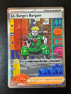 Pokemon TCG Lt. Surge's Bargain SIR ME01: Mega Evolution 185/132 NM - Image 1