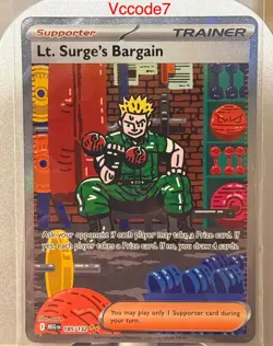 Pokemon Lt. Surge's Bargain Sir Mega Evolution 185/132 NM English - Image 1