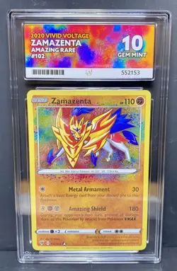 Zamazenta 102/185 Amazing Rare - Vivid Voltage 2020 - Pokemon TCG - ACE 10 - Image 1