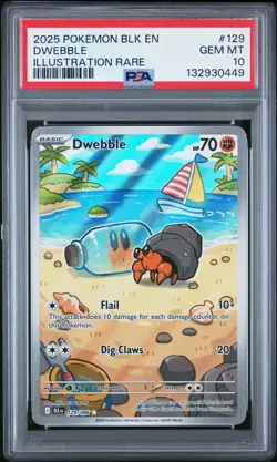 2025 POKEMON BLK EN-BLACK BOLT ILLUSTRATION RARE #129 DWEBBLE PSA 10 - Image 1