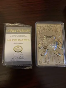 1999 Limited Edition Pokemon 23k Gold Plated Poliwhirl Card, Ball, Orig Box - Image 2