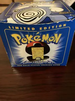 1999 Limited Edition Pokemon 23k Gold Plated Poliwhirl Card, Ball, Orig Box - Image 4