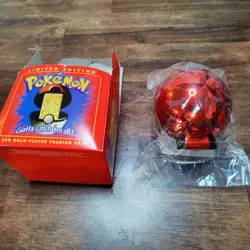 Pokemon 1999 Poliwhirl 23k Gold Plated Trading Card Pokeball Burger King Sealed - Image 3