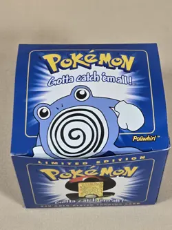 Burger King 1999 Pokemon poliwhirl 23k Gold Plated Trading Card Pokeball Sealed - Image 2