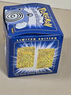 Burger King 1999 Pokemon poliwhirl 23k Gold Plated Trading Card Pokeball Sealed - Image 5