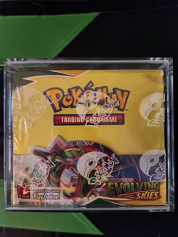 Pokemon Evolving Skies Booster Box Sword & Shield FACTORY SEALED in acrylic case - Image 1