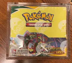 Pokemon Evolving Skies Booster Box Sword & Shield FACTORY SEALED in acrylic case - Image 1