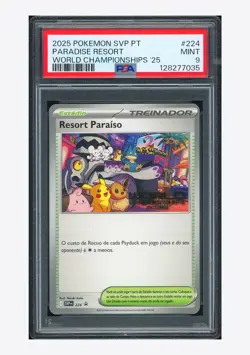 Pokemon PSA 9 Paradise Resort Promo 2025 #224 World Championship's 25 Portuguese - Image 1