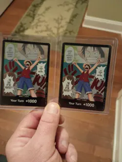 One Piece Op-01 Don Card Luffy Foil Card Bandai X 2 - Image 1