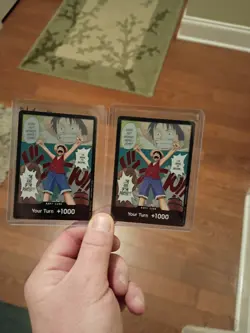 One Piece Op-01 Don Card Luffy Foil Card Bandai X 2 - Image 2