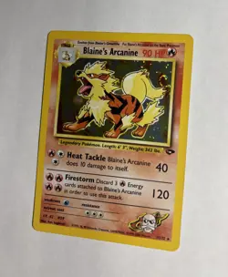 Gym Challenge Blaine’s Arcanine Holo #1/132 Rare WOTC Pokemon Card TCG NM Swirl! - Image 3