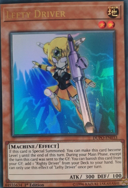 Yugioh Trading Card: Lefty Driver DUPO-EN033 1st Ultra Rare Near Mint - Image 1