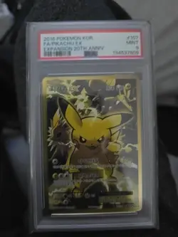 Pokemon TCG - Full Art Pikachu EX 20th Anniversary CP6 Korean #107 - PSA 9 - Image 1