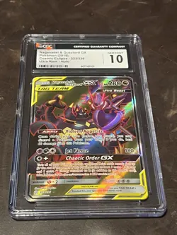 Pokemon CGC 10 GEM MINT Naganadel & Guzzlord GX 223/236 Cosmic Eclipse Pop 23!!! - Image 1