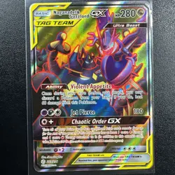 Pokemon: Cosmic Eclipse Ultra Rare Full Art: Naganadel & Guzzlord GX 223/236 - Image 1