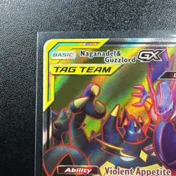 Pokemon: Cosmic Eclipse Ultra Rare Full Art: Naganadel & Guzzlord GX 223/236 - Image 5