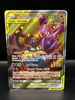 Pokemon Naganadel & Guzzlord GX (Full Art) 223/236 Sm-Cosmic Eclipse Holo - Image 1