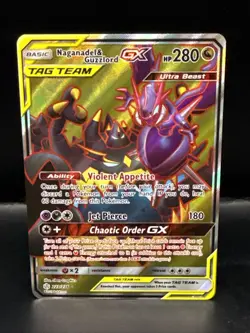Pokemon Naganadel & Guzzlord GX (Full Art) 223/236 Sm-Cosmic Eclipse Holo - Image 2