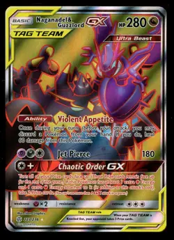 Pokemon Naganadel & Guzzlord GX 223/236 Cosmic Eclipse Ultra Rare Near Mint - Image 1