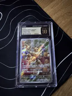 CGC 10 Pristine Eevee 078/066 AR Crimson Haze sv5a Japanese Pokemon Card - Image 1