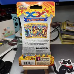 Pokemon XY Flashfire Sleeved Booster Pack Mega Charizard X Art Work - Image 2