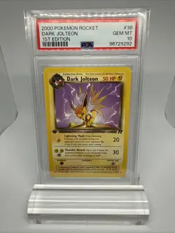 2000 POKEMON ROCKET 1ST ED #38 DARK JOLTEON PSA 10 - Image 3