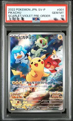 PSA 10 Pikachu 001/SV-P Scarlet & Violet - Pokemon Card Japanese 2022 - Image 1