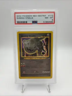 Pokemon Neo Destiny 2002 Shining Steelix Holo Card #112/105 PSA 8 - Image 1