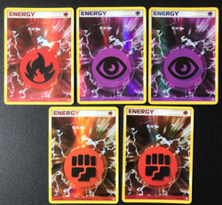 EX Holon Phantoms Set 5 Pokemon holo rare Energy cards Fire Psychic Fighting - Image 1