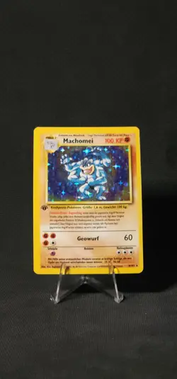 1999 Pokemon GERMAN 1st Edition Base Set Machomei-Machamp Holo 8/102 HP - Image 1