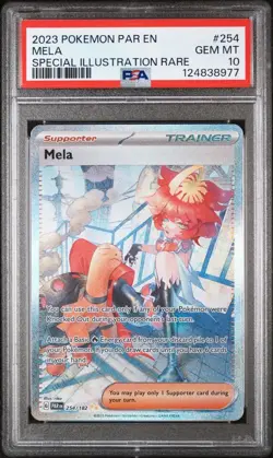 Pokemon Mela 254/182 SIR Sv04: Paradox Rift PSA 10 GEM MINT TRAINER - Image 1