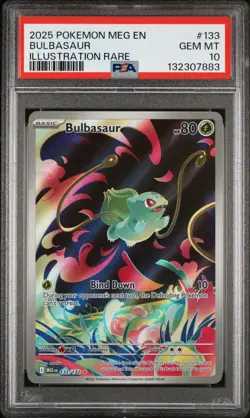 2025 POKEMON MEG EN MEGA EVOLUTION ILLUSTRATION RARE #133 BULBASAUR PSA 10 - Image 1
