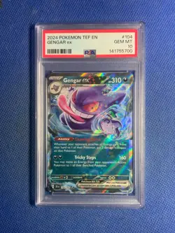 2024 POKEMON TEF EN-TEMPORAL FORCES #104 GENGAR EX PSA 10 - Image 1