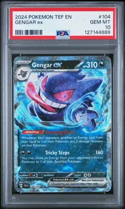 2024 POKEMON TEF EN-TEMPORAL FORCES #104 GENGAR EX PSA 10 - Image 1