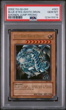 2002 Yu-Gi-Oh! Blue-Eyes White Dragon JMP-001 Ultra Rare Promo PSA 10 GEM MINT - Image 1