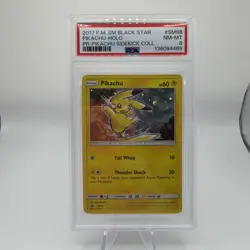 2017 Pokemon SM Black Star Promo Pikachu Sidekick Collection Holo PSA NM MT 8 - Image 1