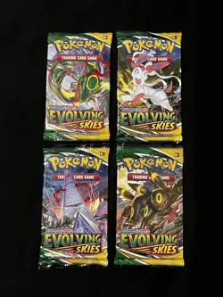 Pokemon Sword & Shield Evolving Skies Booster Packs Lot of 4 - Image 1