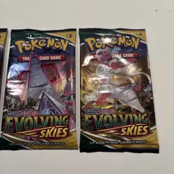 EVOLVING SKIES Pokemon TCG Booster Pack LOT OF 4 - Complete Pack Art Set - Image 2
