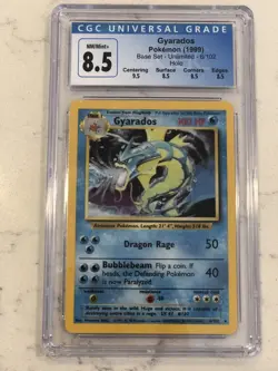 Pokemon Gyarados 6/102 Holo Base Set Unlimited 1999 CGC 8.5 (potential PSA 9)! - Image 1