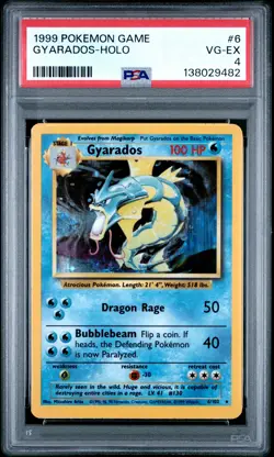 1999 POKEMON BASE SET UNLIMITED #6 GYARADOS-HOLO PSA 4 - Image 1