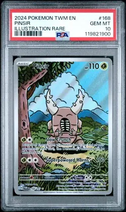 Pokemon Pinsir Illustration Rare Twilight Masquerade 168/167 PSA 10 Gem Mint - Image 1