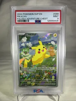 Pikachu Paldea Adventure Chest Pokemon Svp En-Sv Black Star Promo 088 NM PSA 9 - Image 1