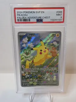 Pikachu SVP 088 PSA 9 MINT Black Star Promo Paldea Adventure Chest Pokemon TCG - Image 1
