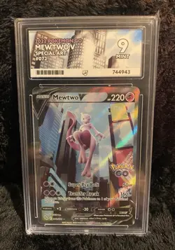 Pokemon TCG Mewtwo v Full Art Holo Ultra Rare Card 072/078 Ace 9 Pokemon Go - Image 1