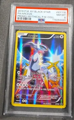POKEMON CARD ARCEUS HOLO FULL ART 116 BLACK STAR PROMO XY116 GRADED PSA 8 #XY116 - Image 1
