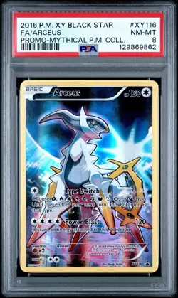 POKEMON CARD ARCEUS HOLO FULL ART 116 BLACK STAR PROMO XY116 GRADED PSA 8 #XY116 - Image 1