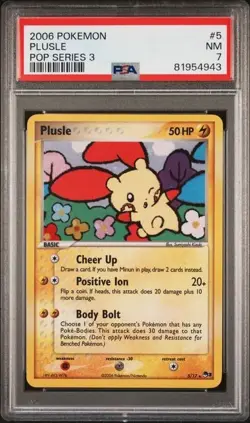 2000 Pokemon Plusle Pop Series 3 Holo #5 PSA7 - Image 1